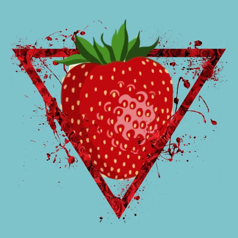 Fraise abstraite dans le triangle de rose