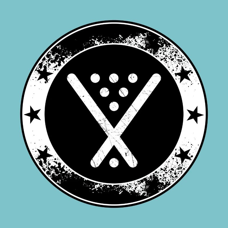 Poolbillard Emblem - Symbol Billard Queue Snooker