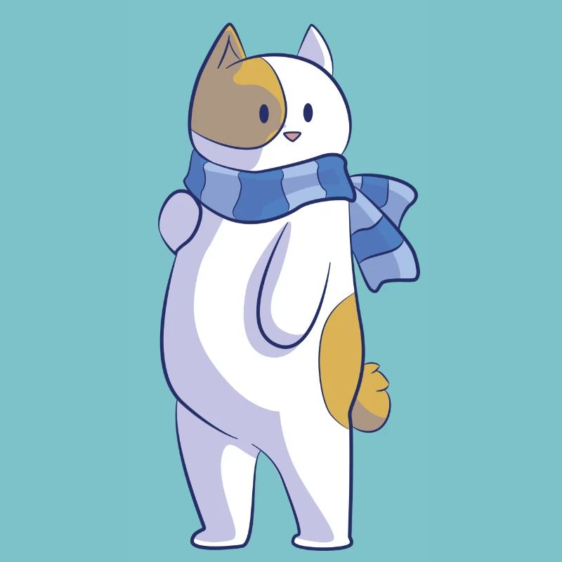 chat avec écharpe