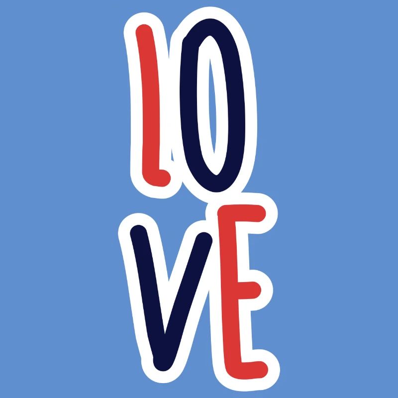 Love Typography Navy Red