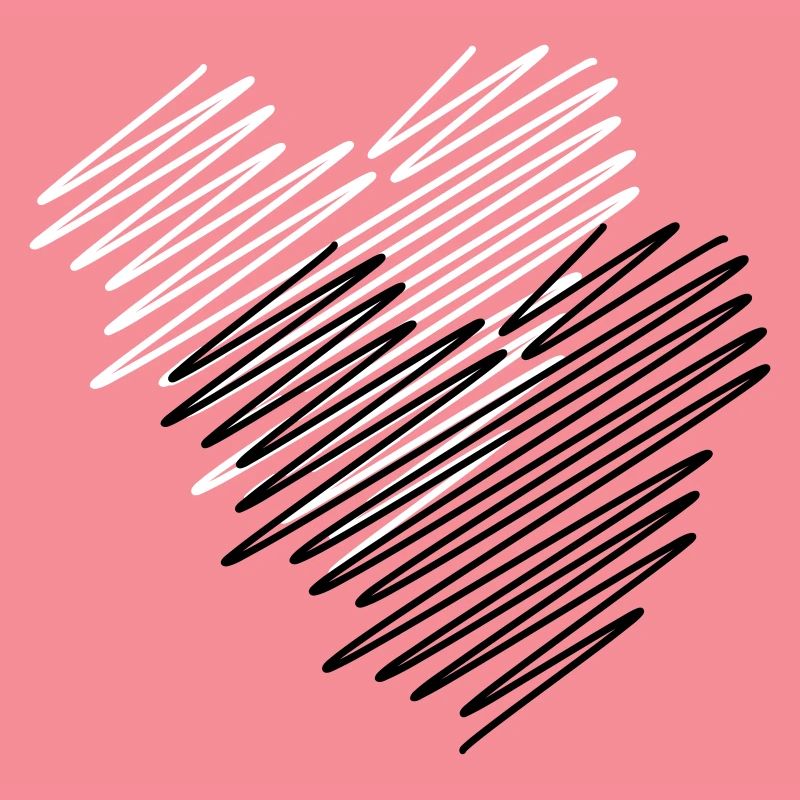 Two Hearts Scribble