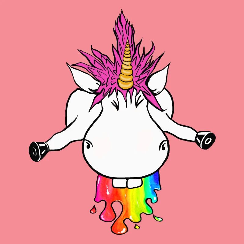 Regenbogen Einhorn Farbklecks Regenbogenkotze