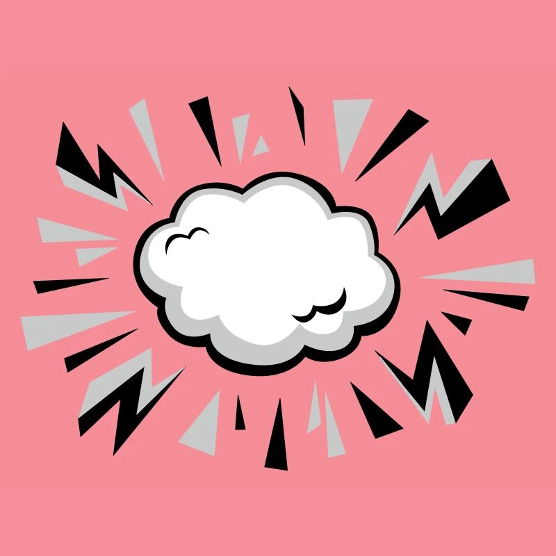 Comic Wolke mit Blitzen