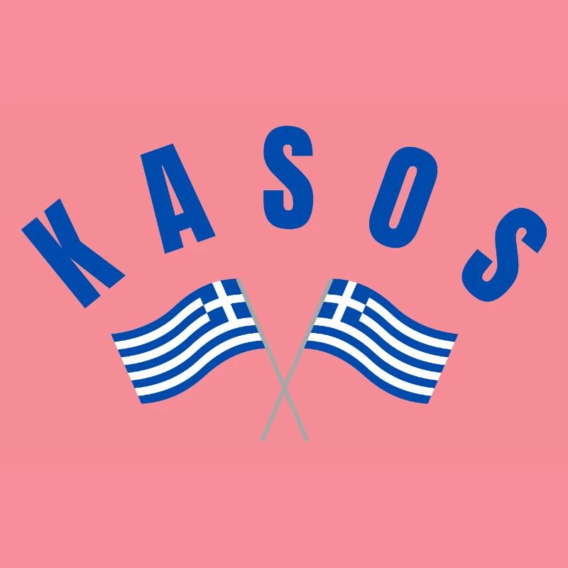 Drapeaux grecs de Kasos croisés