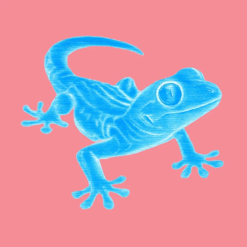 Blauer Gecko Silhouette Muster