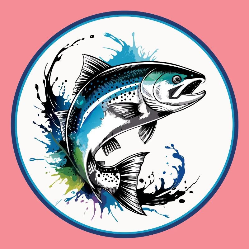 Springender Lachs