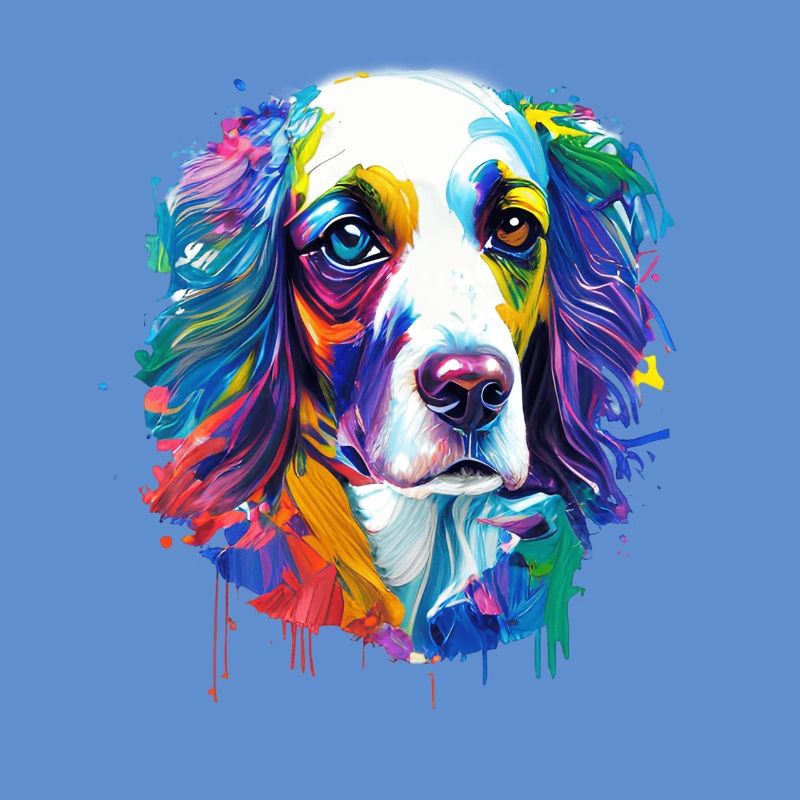 Englischer Springer Spaniel Bunte Spritzkunst