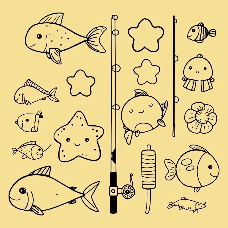 Fischen Comic Stil