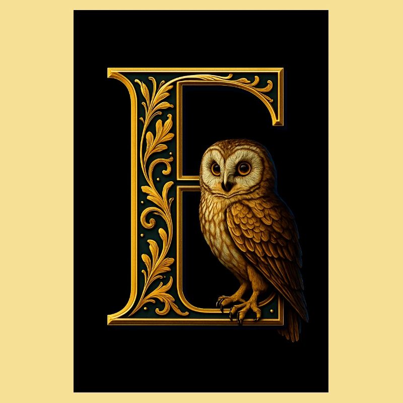 E - Magisches Ornament mit Eule