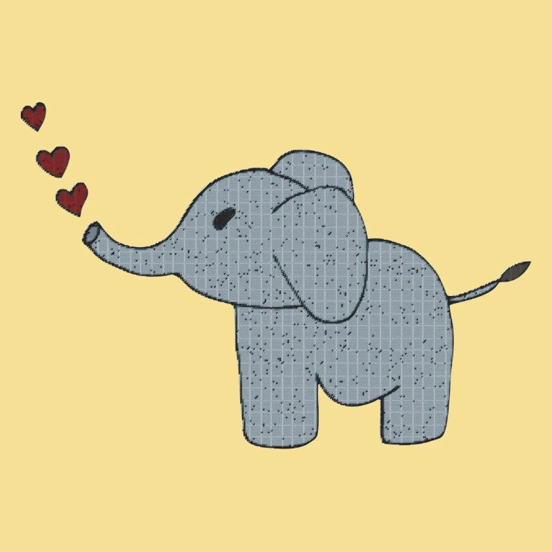 elefant gewebe mit herzen