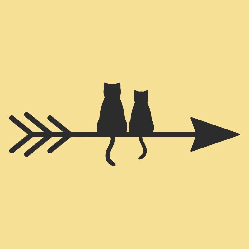 Silhouette de chats sur flèche