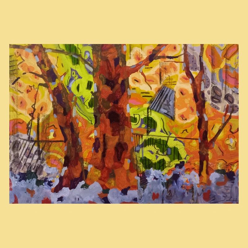 Le parc d’automne dans l’abstraction des couleurs