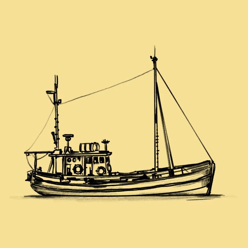 Fischkutter & Krabbenkutter - Illustration