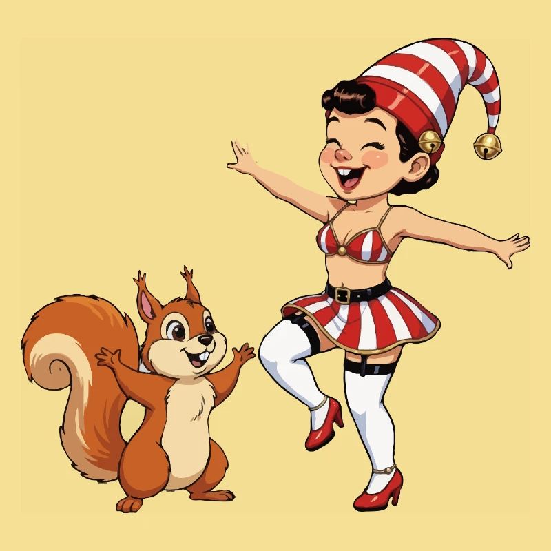 Leprechaun-Mädchen mit Eichhörnchen