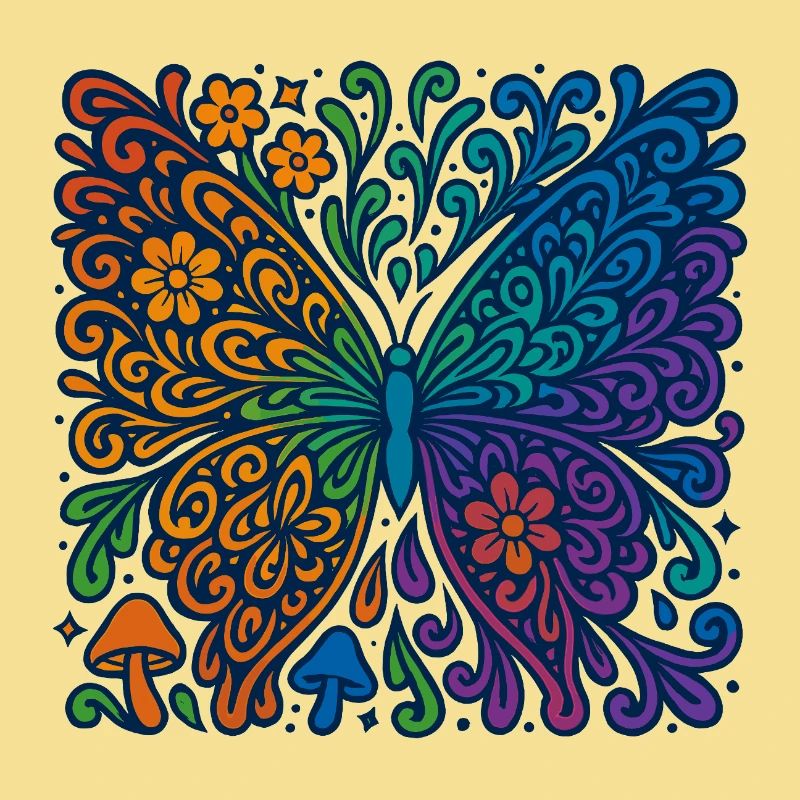 Psychedelischer Regenbogen-Schmetterling