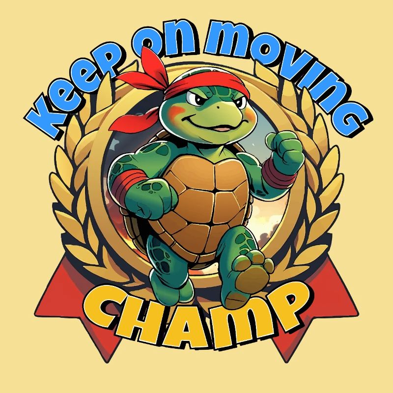 Kampf-Turtle mit rotem Bandana