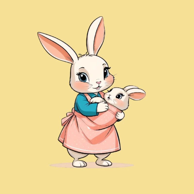 Mère lapin avec bébé