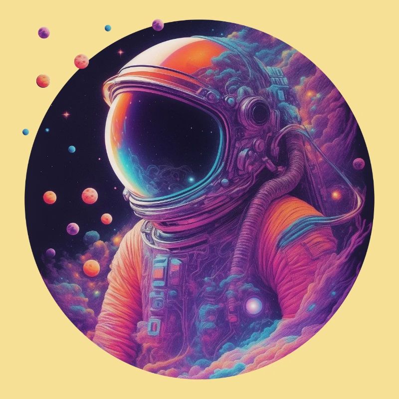 Astronaute néon dans l’espace couleur
