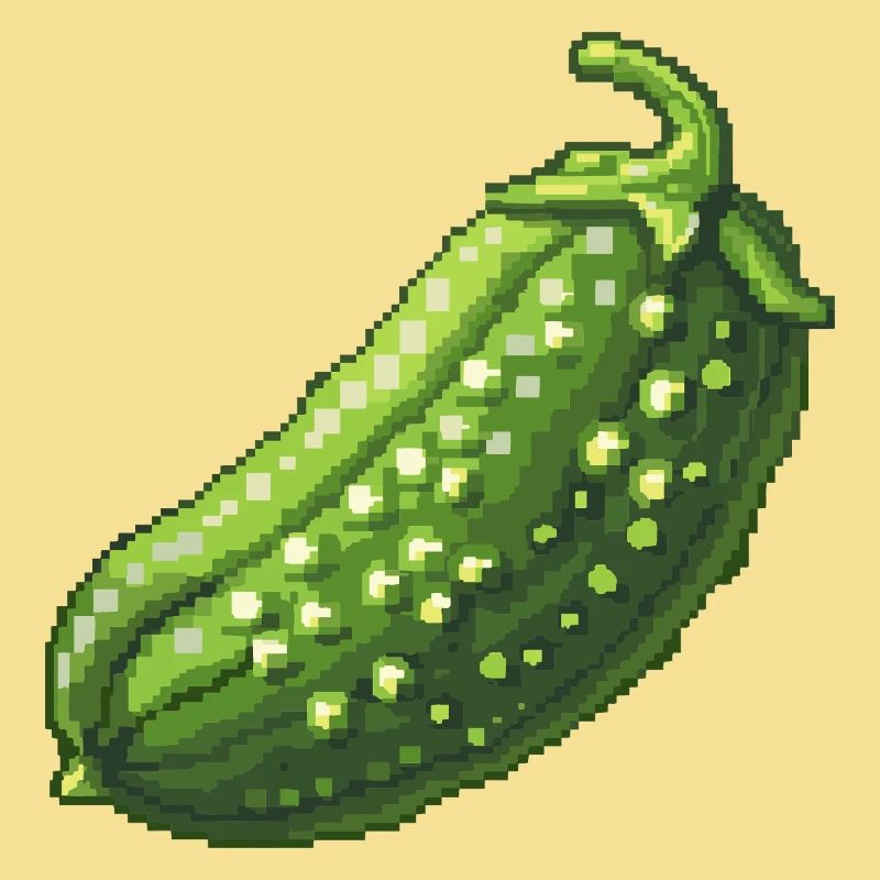 Pixel Concombre Vert Rétro