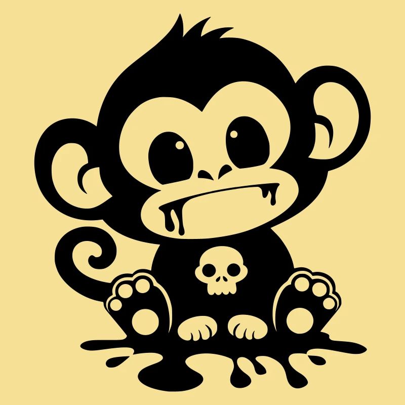 Singe Effrayant avec un Crâne