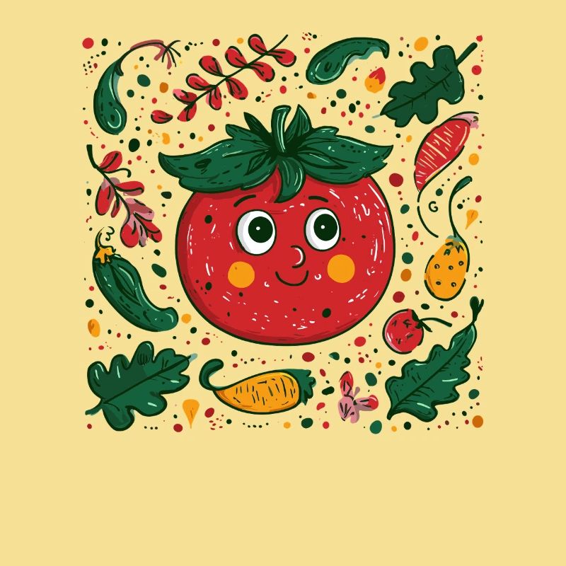 Tomate joyeuse dans la conception de jardin