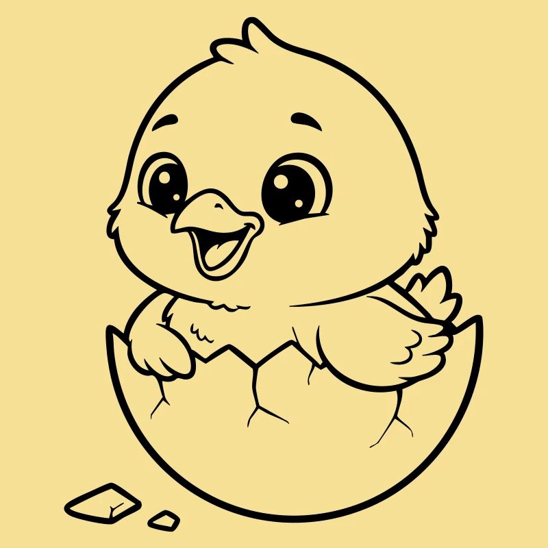 Petit mignon qui éclot à partir d’un œuf