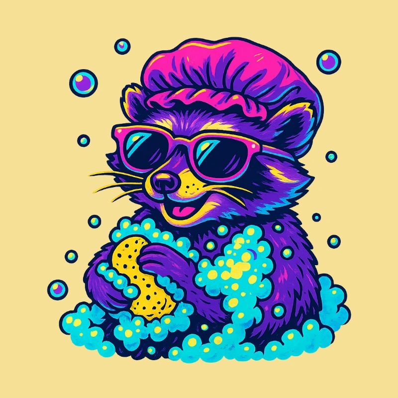 Neon Waschbär
