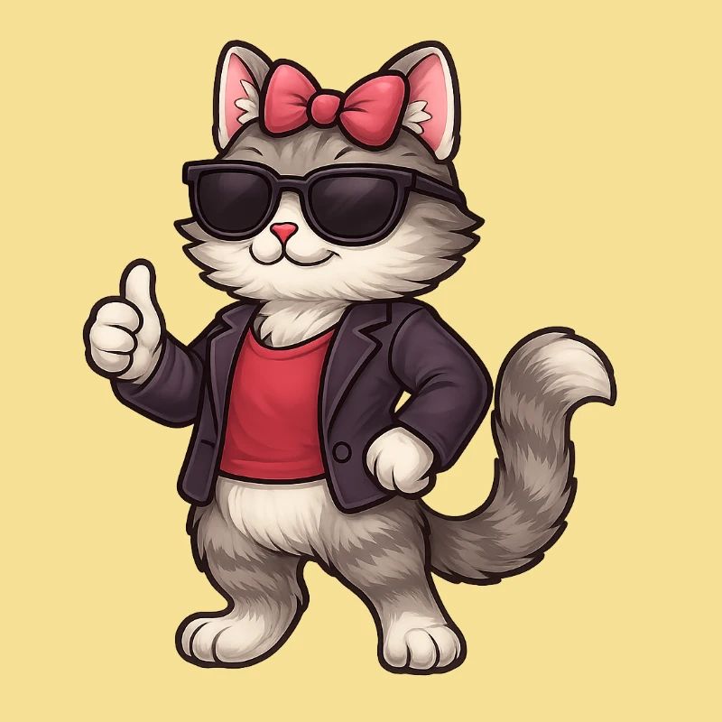 Cooler Katze mit Lederjacke 