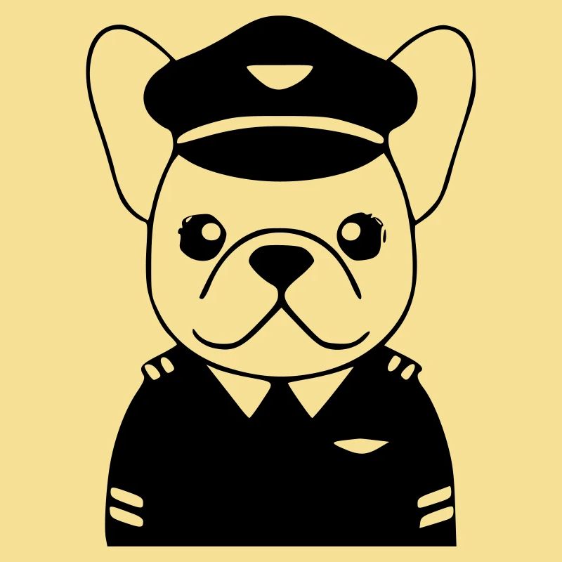 Frenchie Pilot Uniform Schwarz