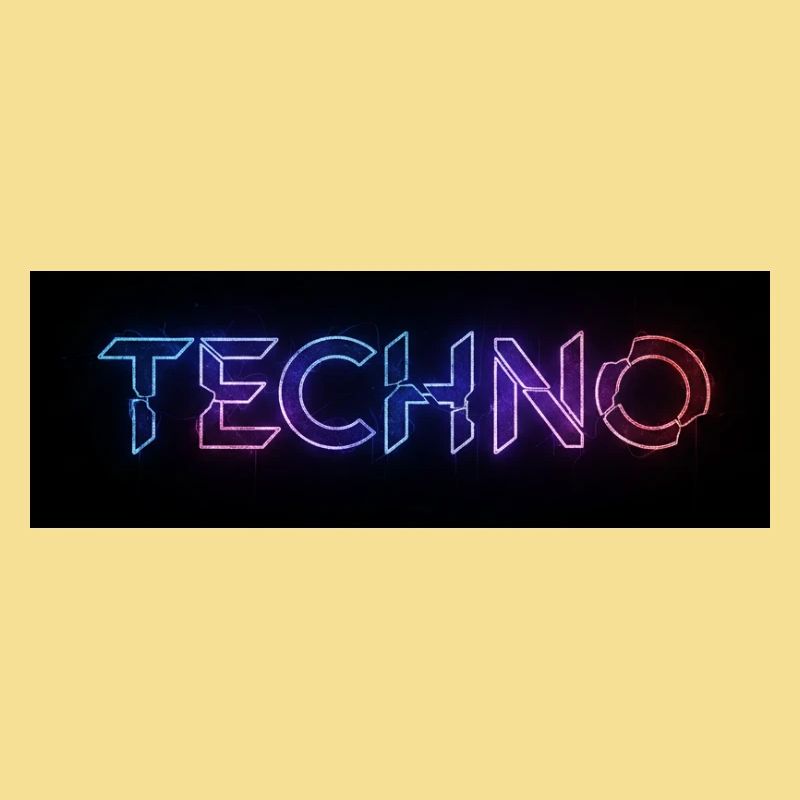 Techno Neon Glitch Text