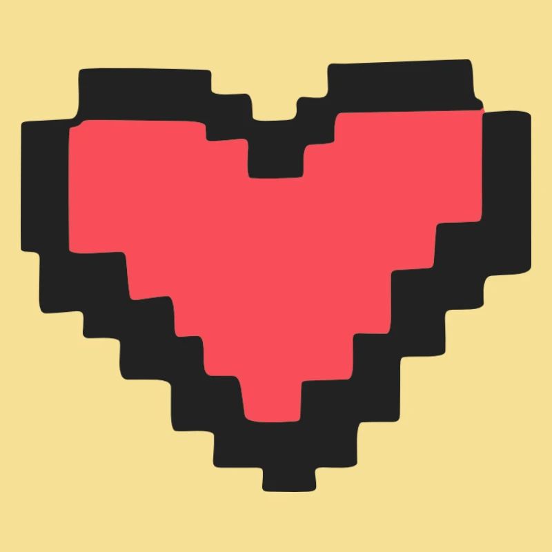 Cœur rouge pixel art rétro 8 bits