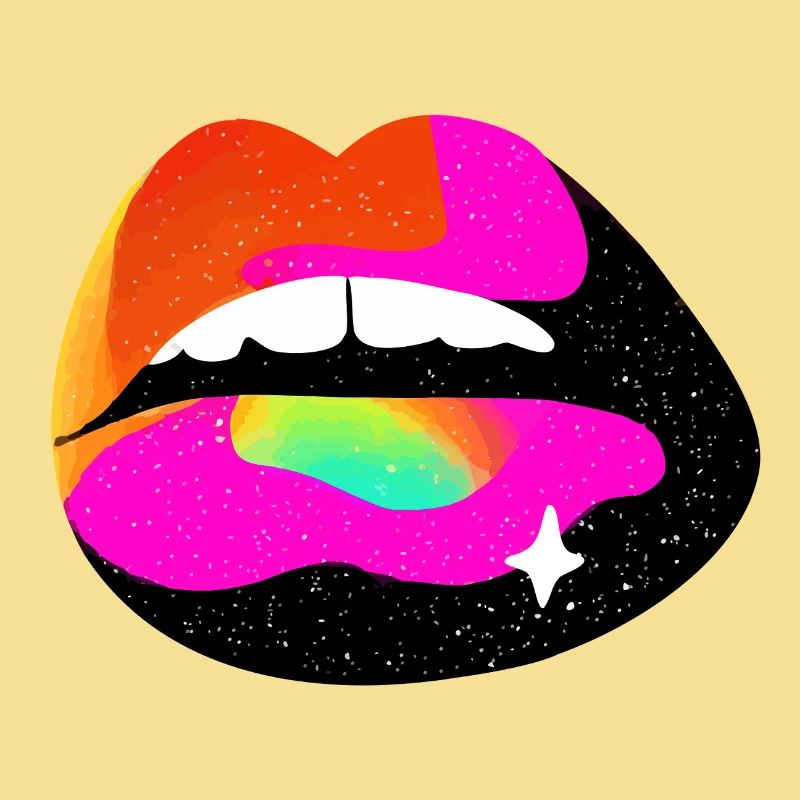 Regenbogen Lippe Pop Art