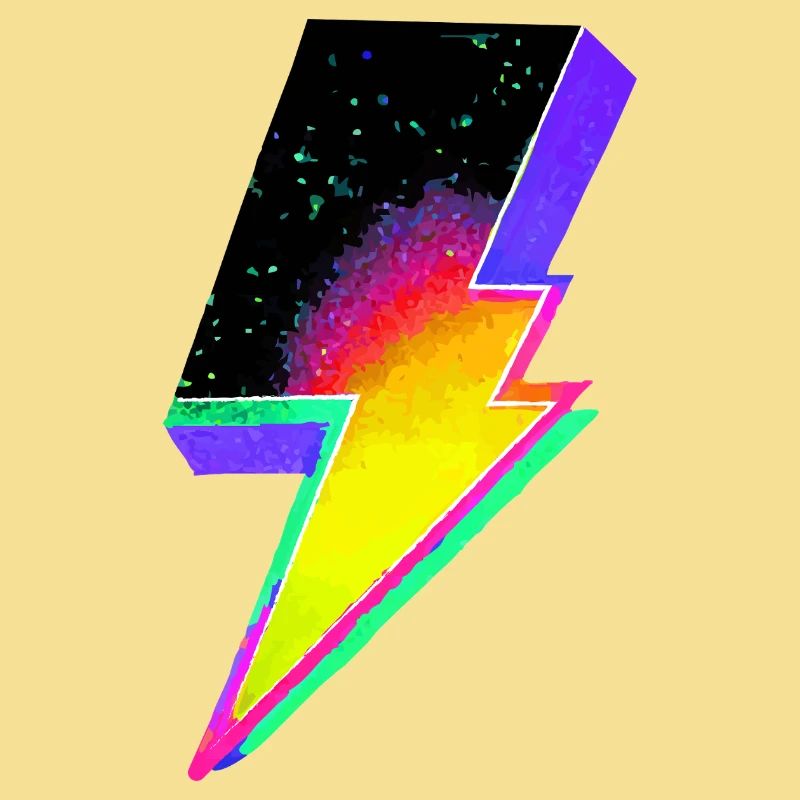 Neon-Regenbogen-Blitz-Emblem