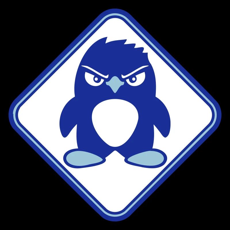 Penguin Evil Danger Sign Caution Cool
