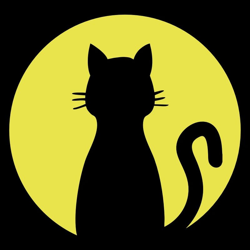 Cat before full moon