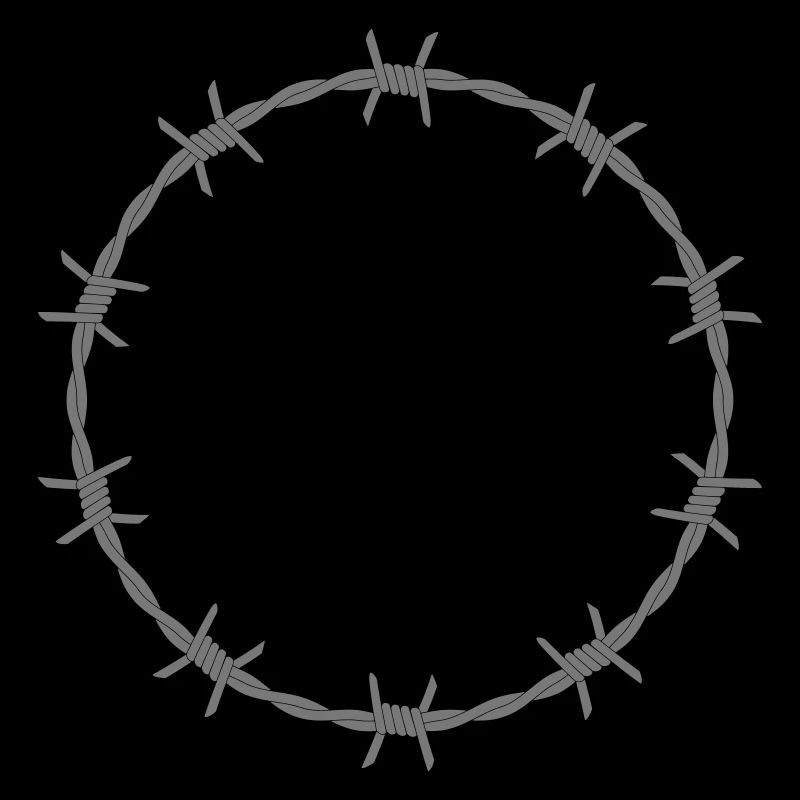 Stacheldraht dünn, Kreis, rund gebogen