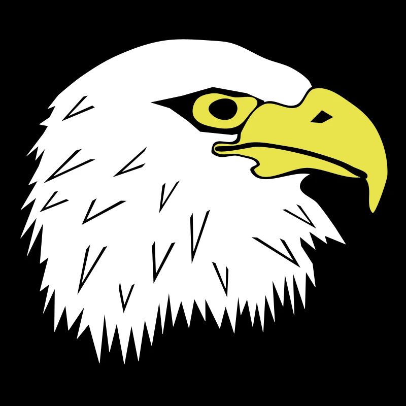Bald eagle white headed seaeagle head motif