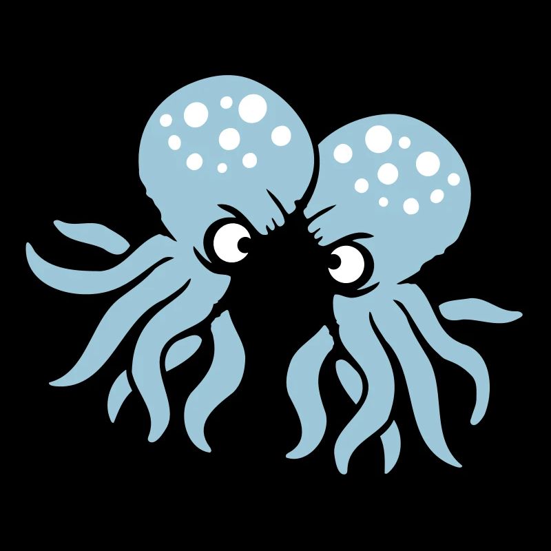 2 Oktopus Freunde Zwei kämpfende Feinde Rivalen