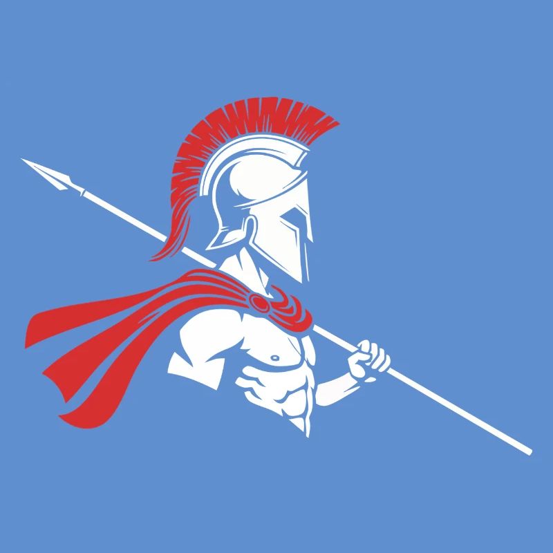 Spartan Profile Spear Logo Mascot Warrior