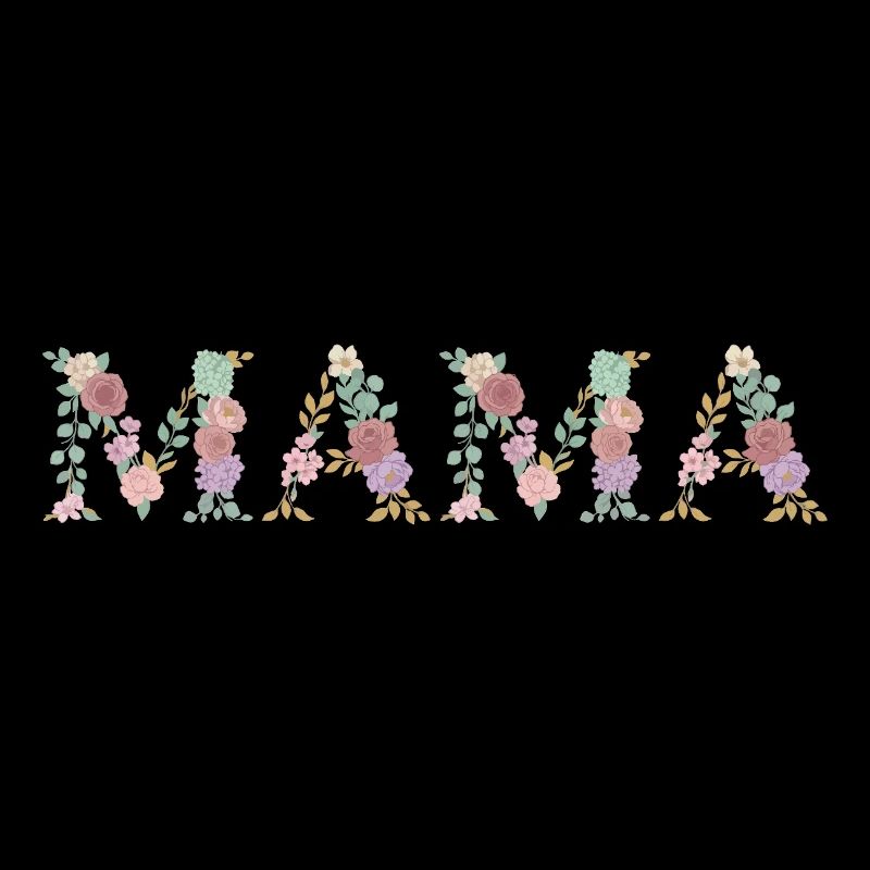 Mama Blumen Floral Schrift Beste Mutter Muttertag