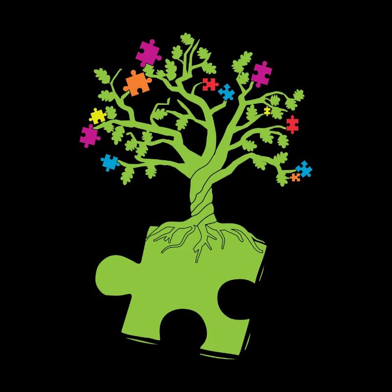 Autismus Awareness Puzzle Baum