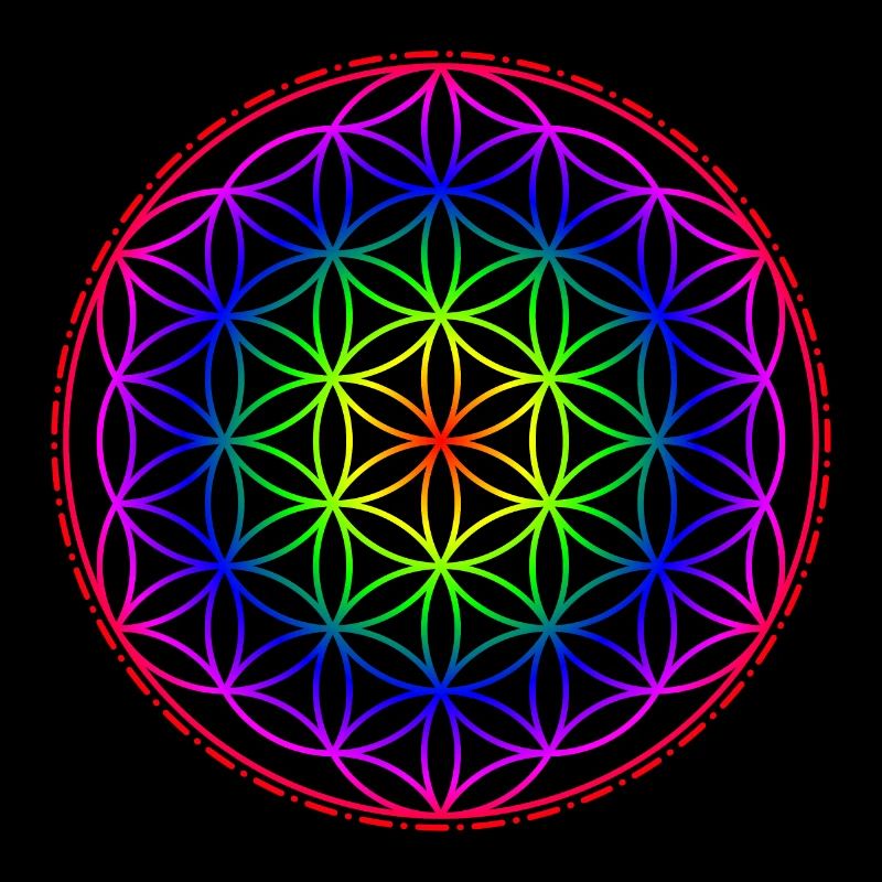 Fleur de vie arc-en-ciel