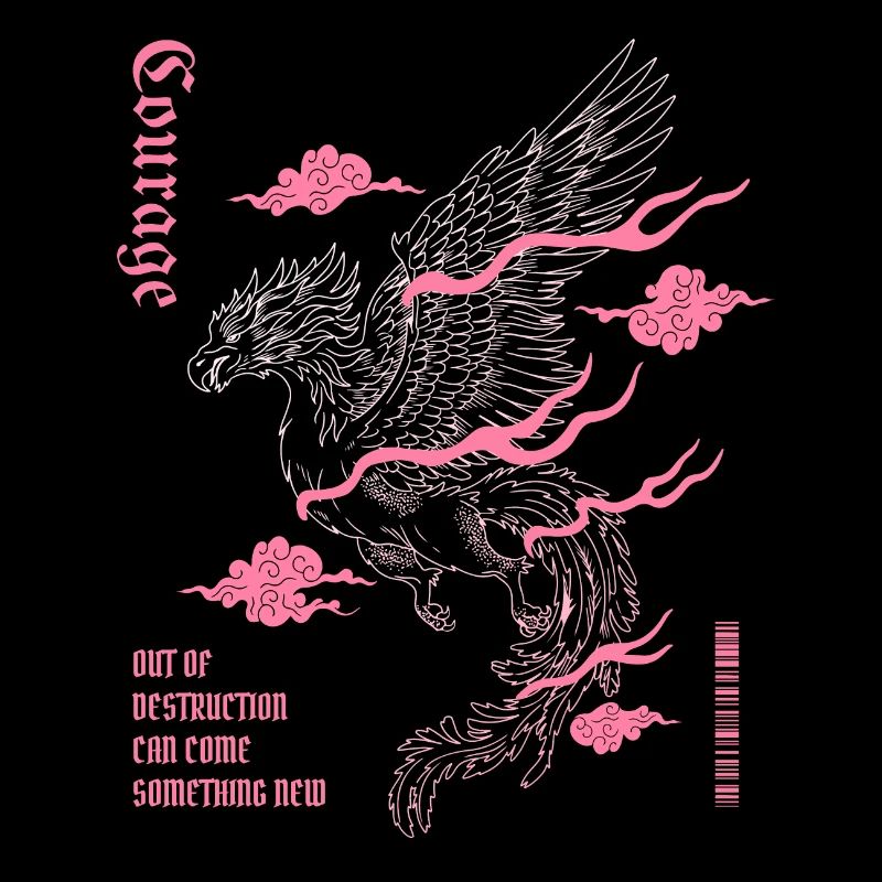 Courage – Phoenix Wiedergeburt Design