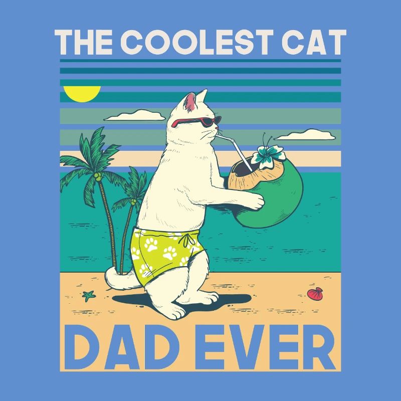 Conception de plage de papa chat cool