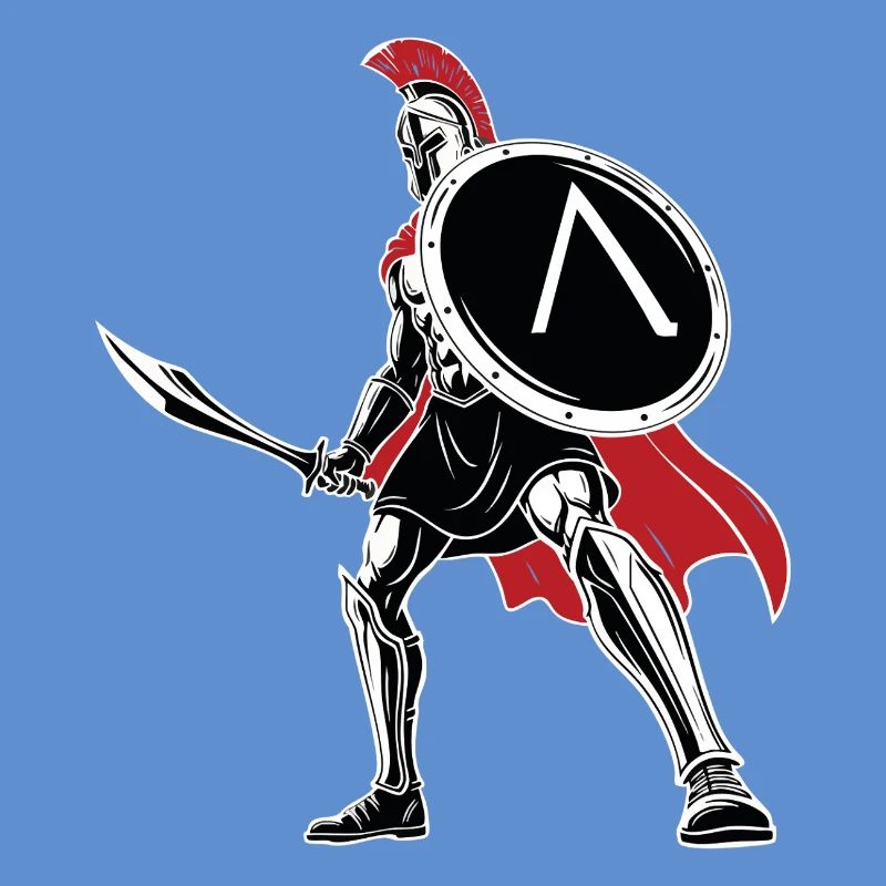 Spartiate Épée Bouclier Mascotte Spartan Legend