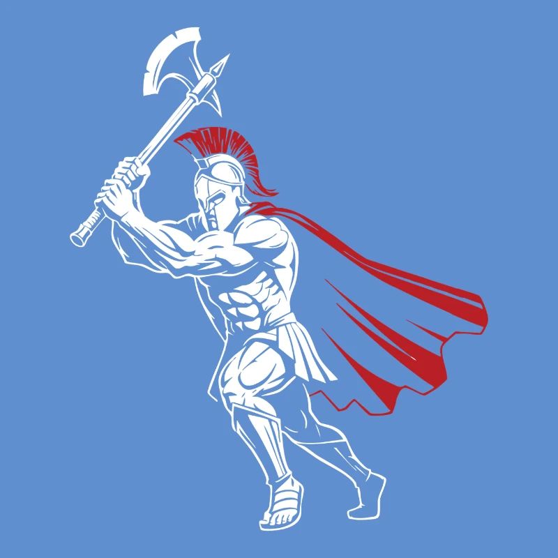 Spartan Warrior Axe Maskottchen Spartan Axeman