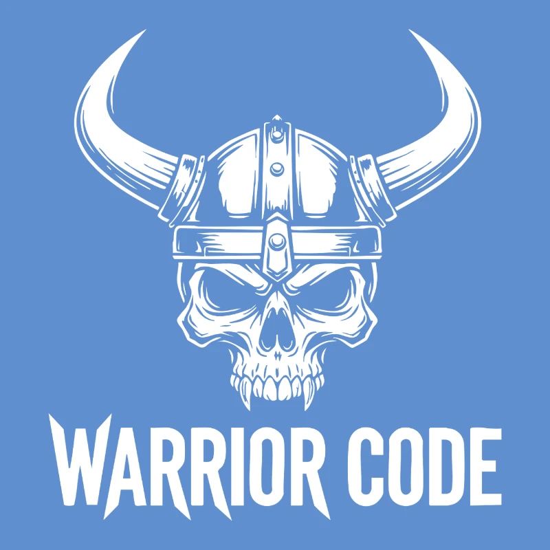 Kriegercode, Schädel, Wikinger, nordischer Hörnerhelm,