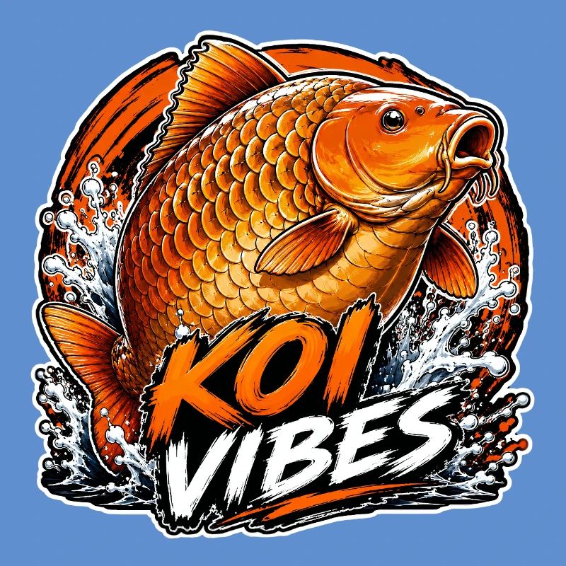 Koi Vibes Orange Carp Splash Design