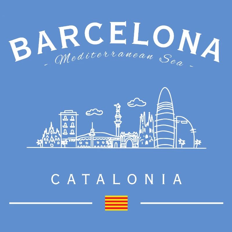 Silhouette de la Catalogne de la Skyline de Barcelone