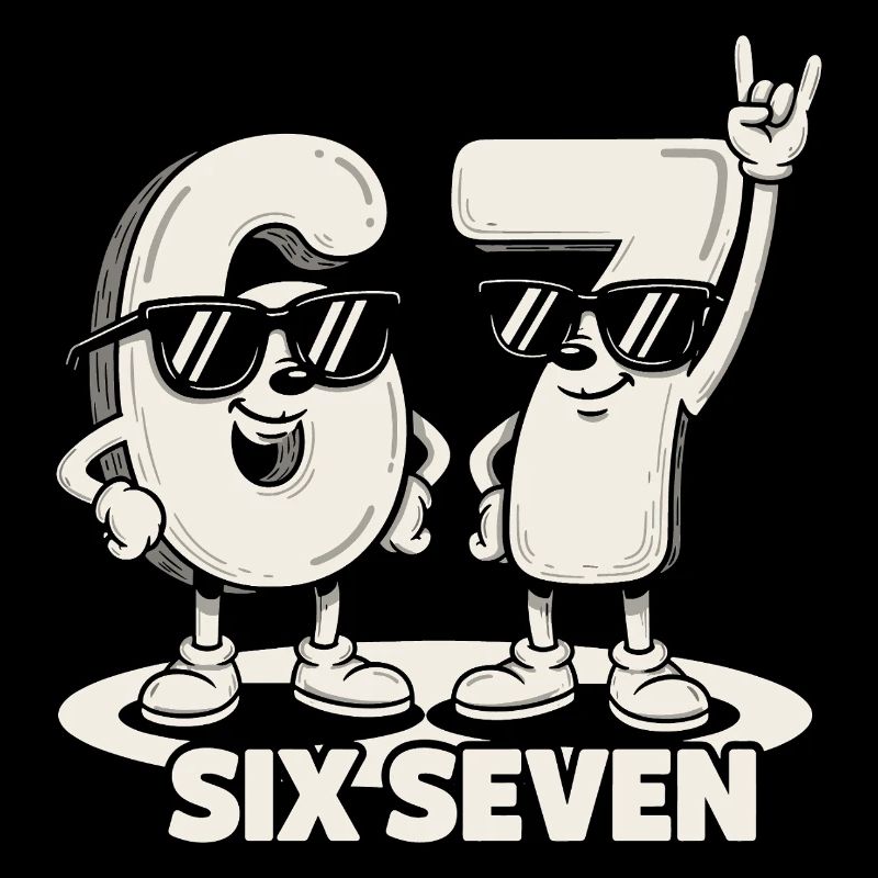 67 Six Seven meme 6 7 - Retro Rock Musik Geschenk